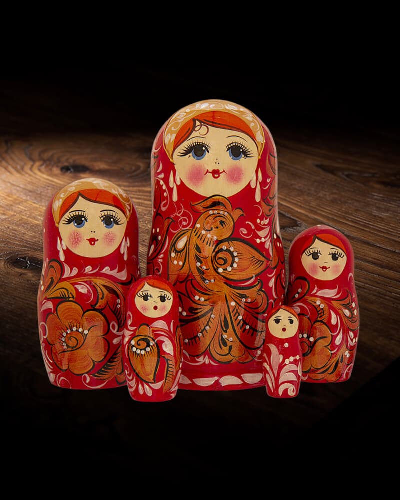 Peony garden matryoshka set