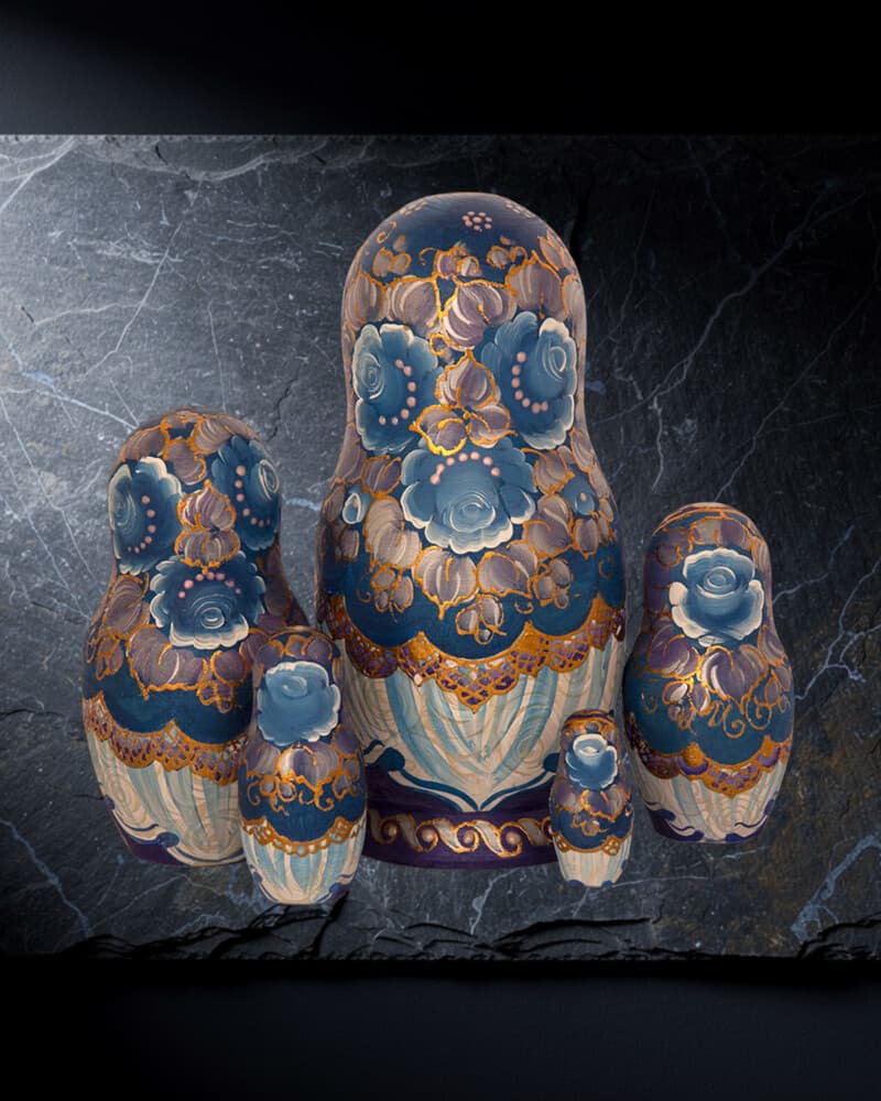 Azure bloom Gzhel matryoshka