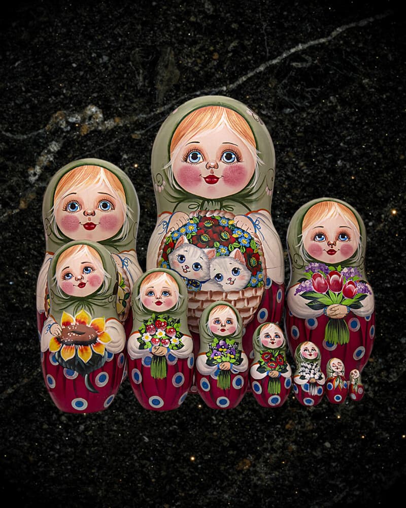Meadow flowers artisan matryoshka
