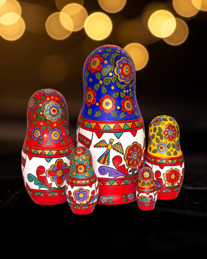 Northern lights aurora matryoshka