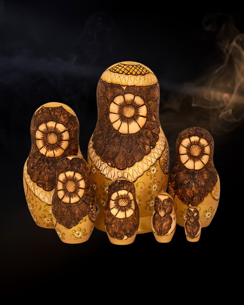 Zlata gold edition pyrography matryoshka